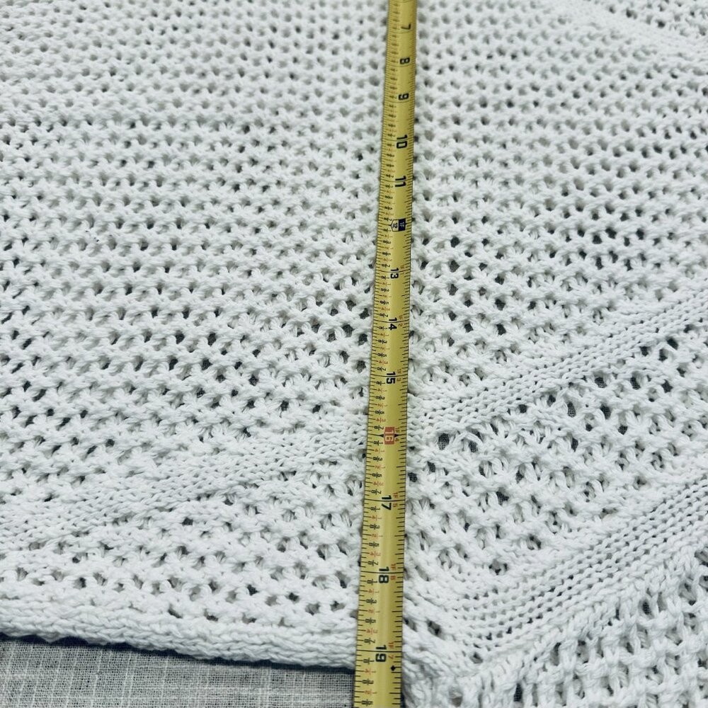 Foxcroft Open Knit Pullover Sweater – White - Size L - Picture 4 of 6